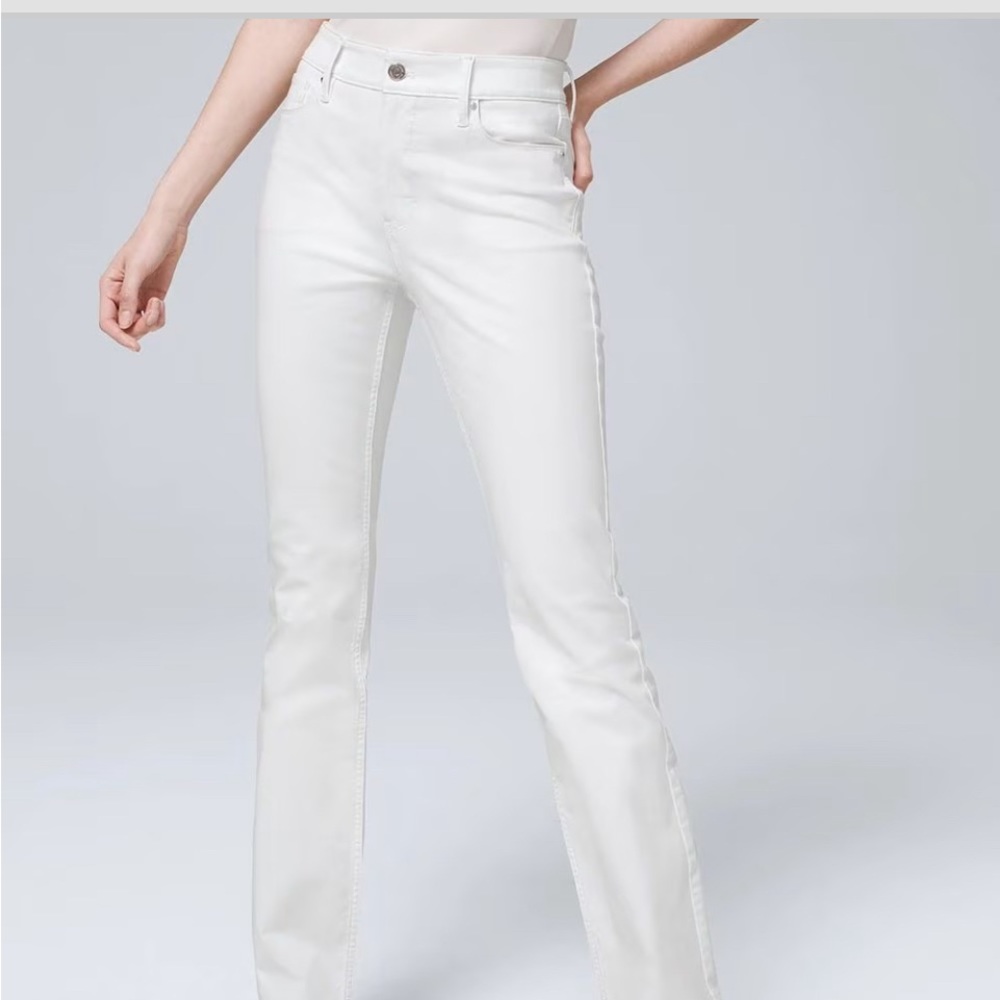 White House Black Market Sculpt Boot Cut White Jeans